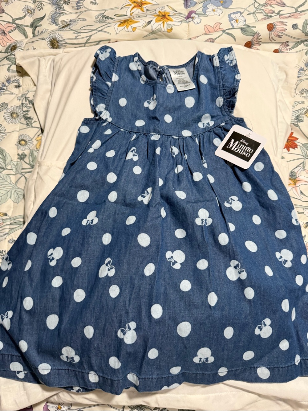 Disney Girls Blue Polka Dot Minnie Mouse Dress